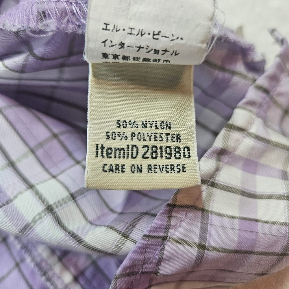 LL Bean Womens XL Purple Plaid Vented Hiking Shirt Roll Tab Long Sleeve - Picture 5 of 10